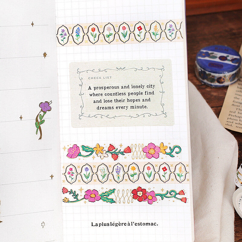 Flowers - Retro Light - BGM Washi tape
