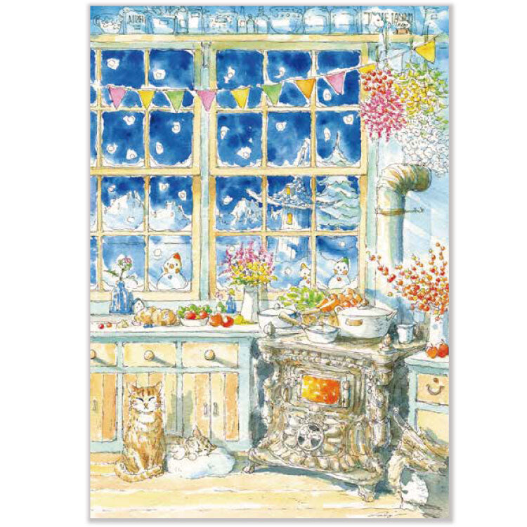Winter Cozy - Merry Christmas- Shinya Uchida Postcard