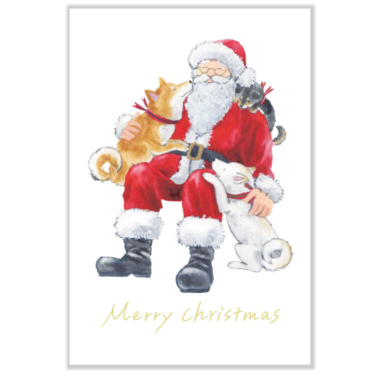 Shiba Inu and Santa- Natsuka Murata Postcard