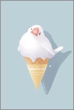 Ice Cream Sparrow - Yamashina Postcard