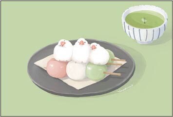 Dango Sparrow - Yamashina Postcard