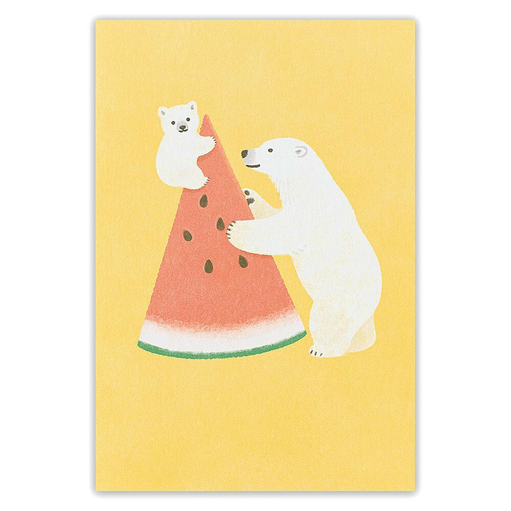 Polar bear and watermelon - NB.co postcard