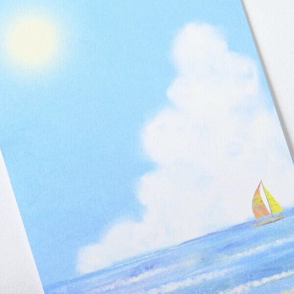 Ocean sailboat - Summer Illustration Postcard