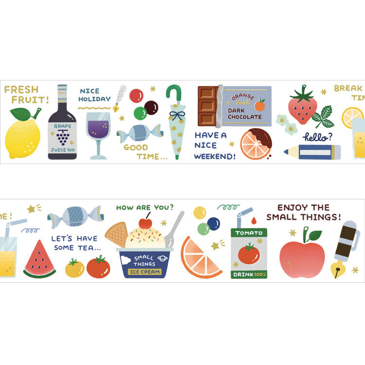 Fruits - Eric Small Things x Papier Platz washi tape with gold foil
