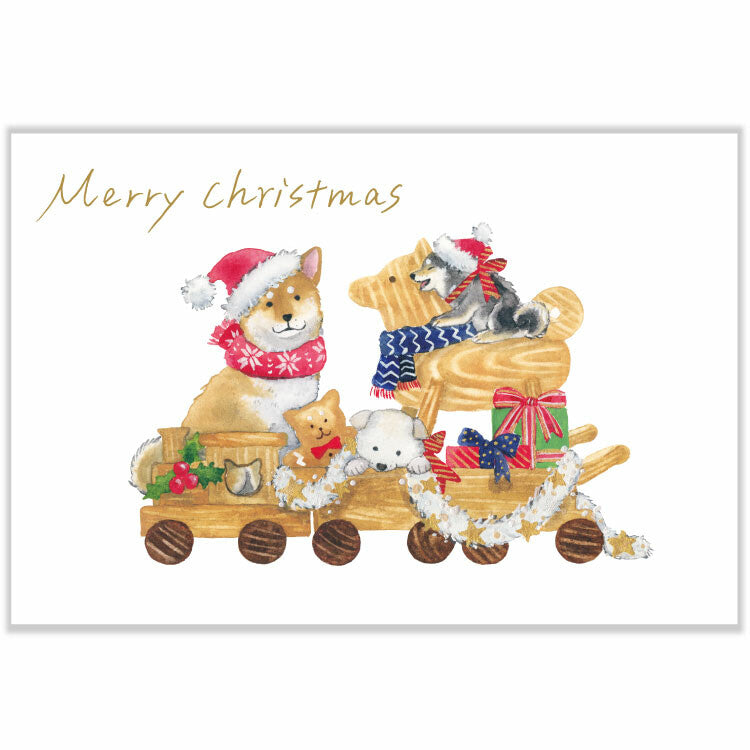 Shiba Inu and Christmas toy - Natsuka Murata Postcard