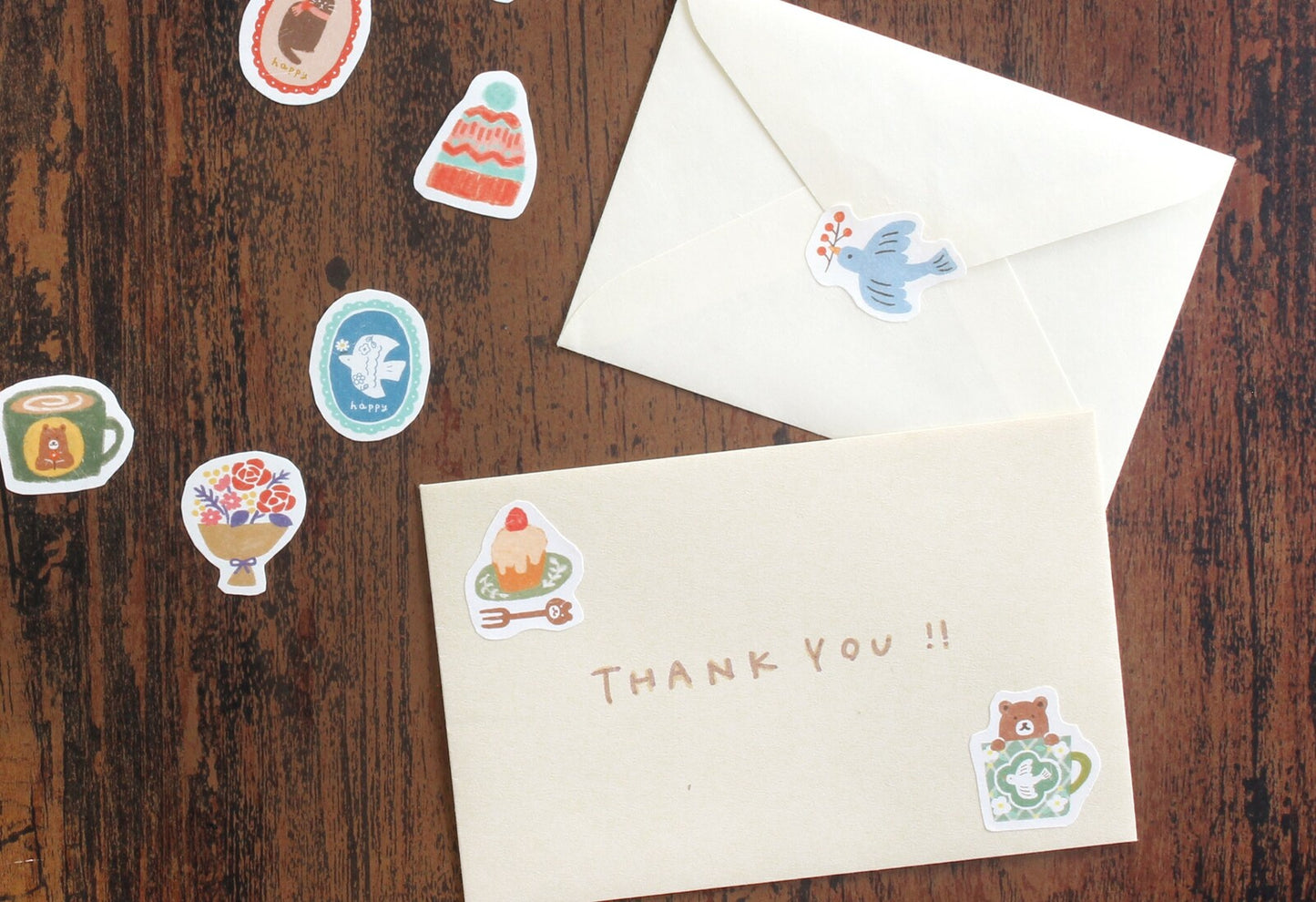 Flower and Rabbit - Furukawashiko Washi Flake Stickers