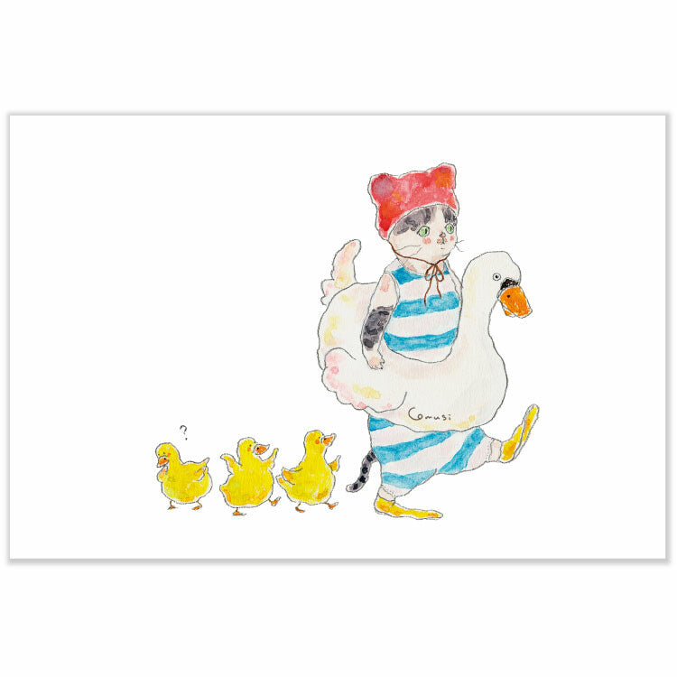 Pool kitten - Tokorokomugi postcard