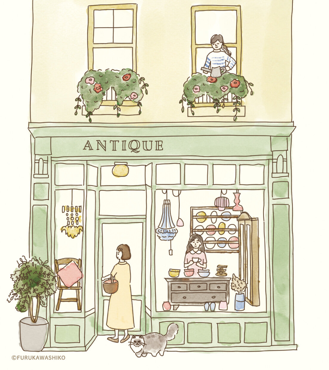 Paris Street Walk, Antique - Furukawashiko Memo Pad