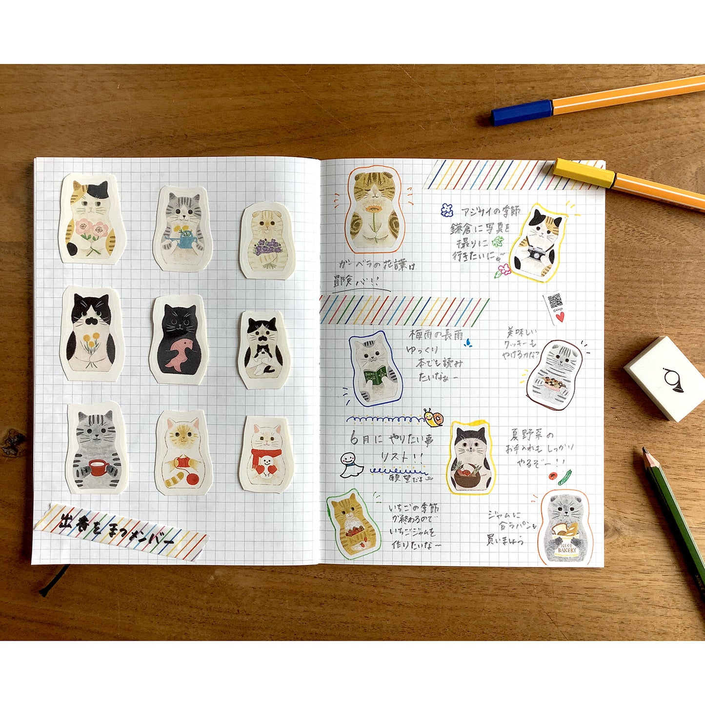 Cat Matryoshka - seal sticker - 4Legs