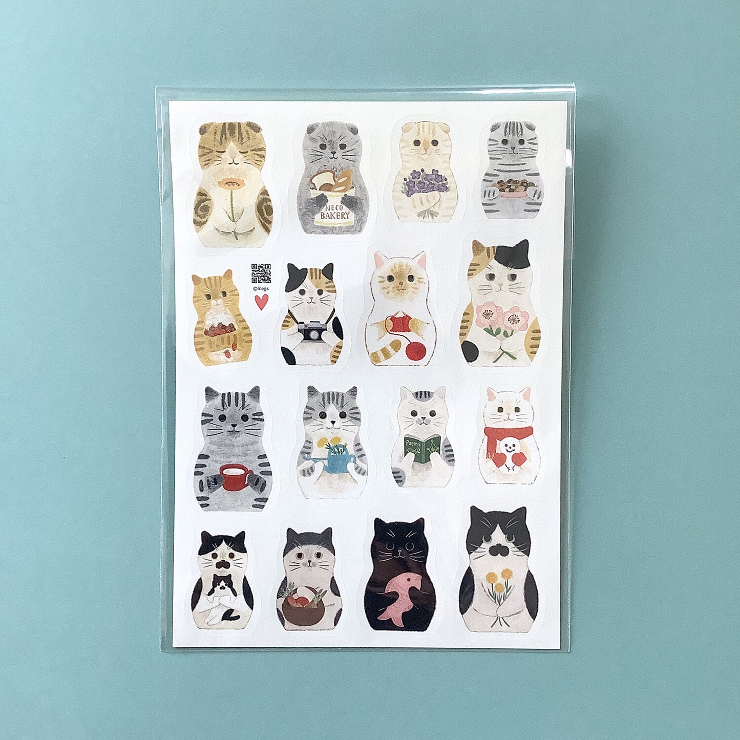 Cat Matryoshka - seal sticker - 4Legs