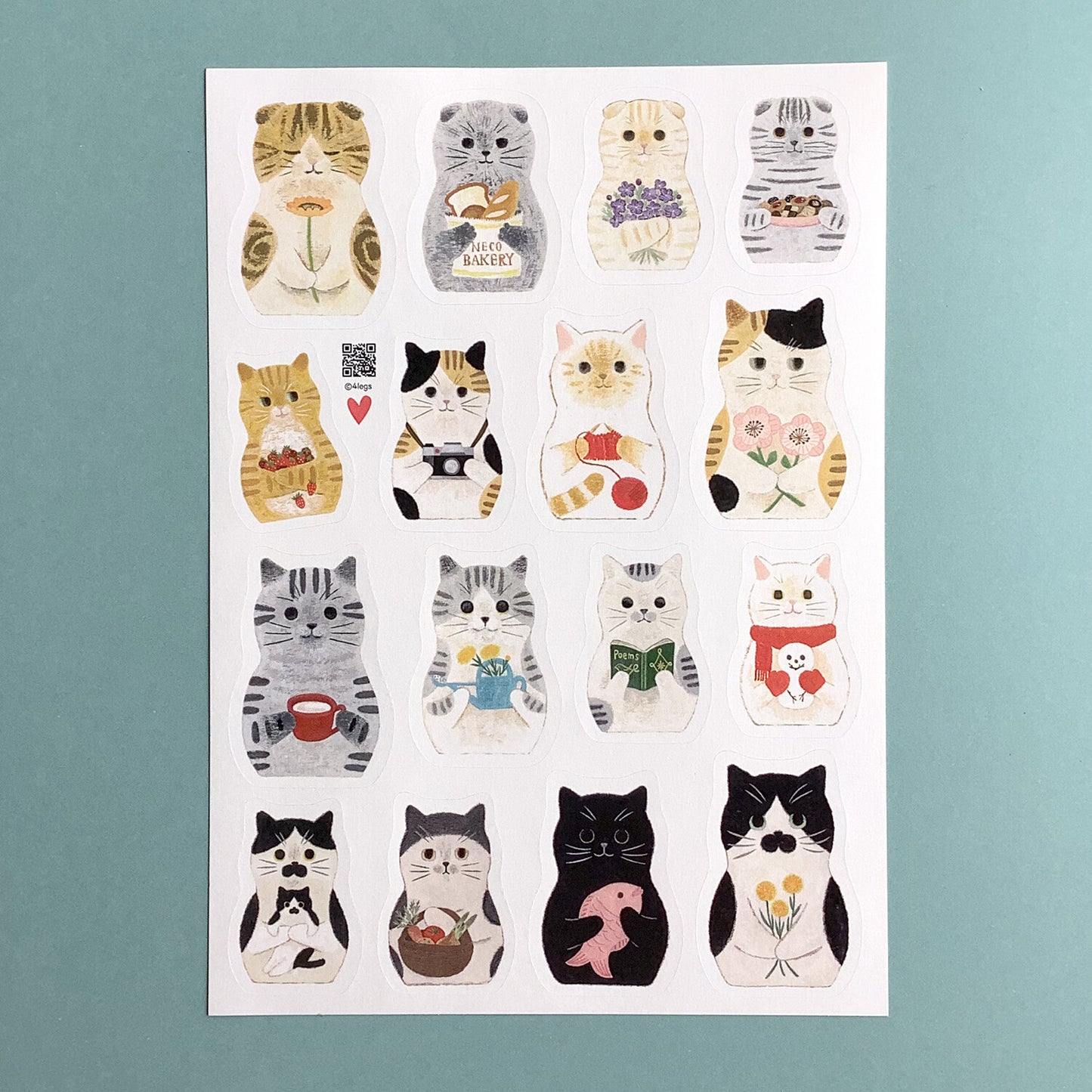 Cat Matryoshka - seal sticker - 4Legs