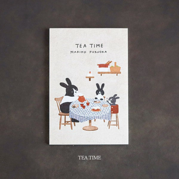 TEA TIME - Mariko Fukuoka postcard pad