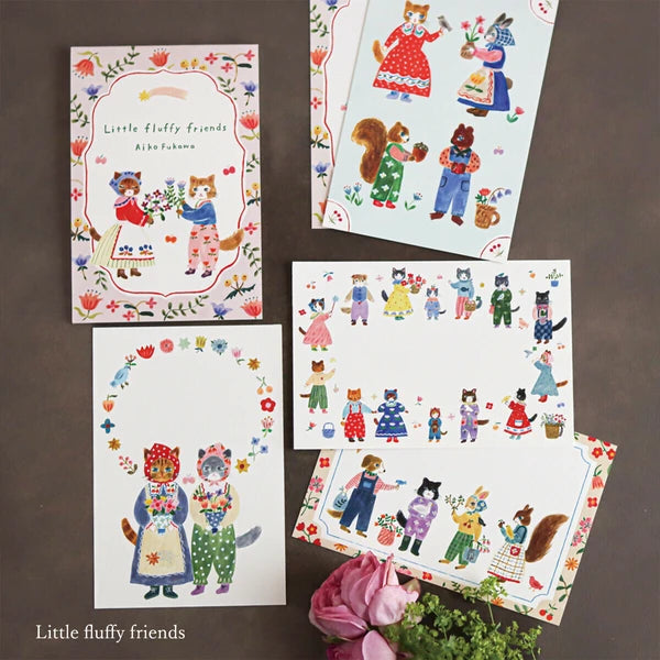 FLUFFY FRIENDS - Aiko Fukawa postcard pad