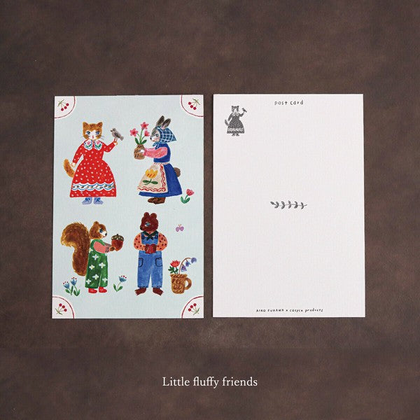 FLUFFY FRIENDS - Aiko Fukawa postcard pad