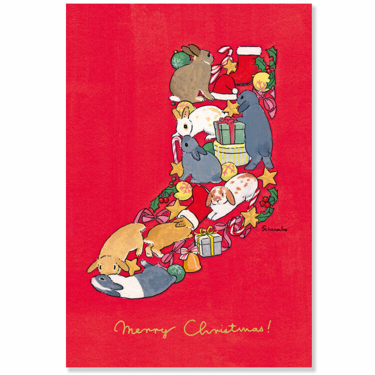 Christmas Socks - Moriyama Motoko Postcard