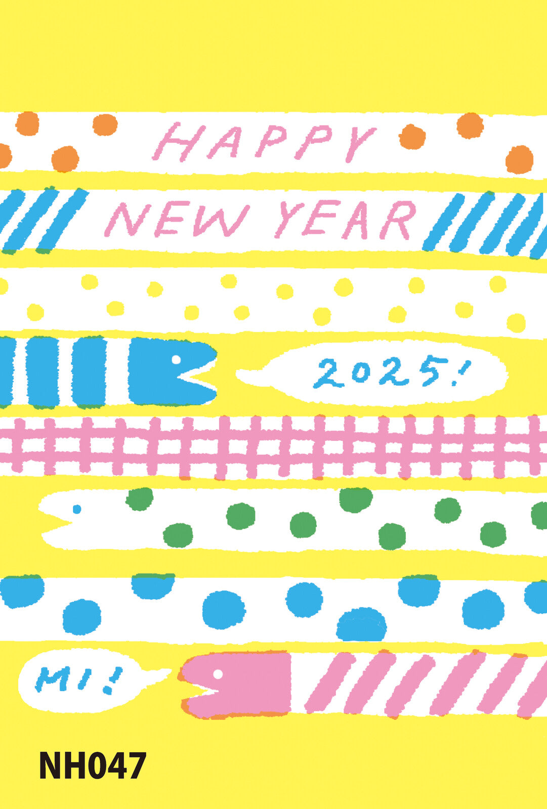 2025 patterned Snake - Furukawa x Retro Printing Jam New Year postcard
