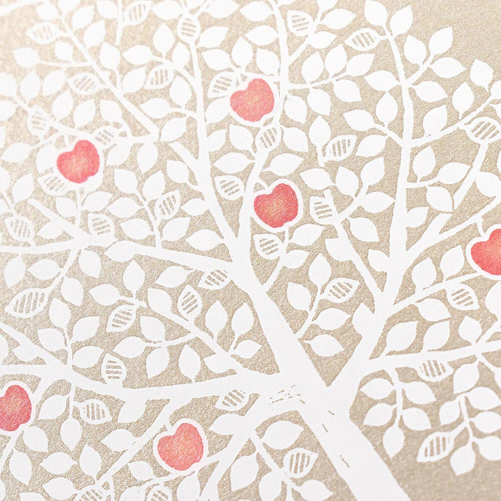 Dog and apple - pearlescent postcard - NB.co