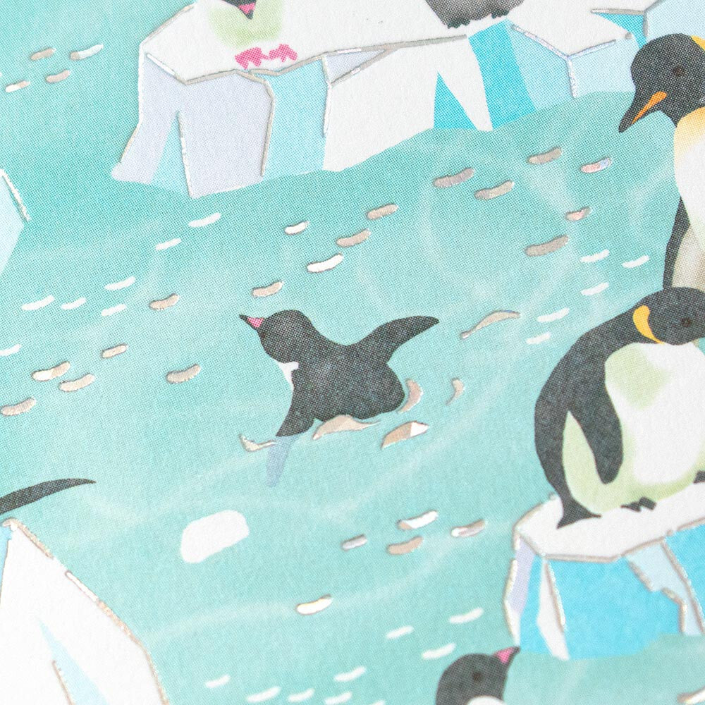 Penguins - pearlescent postcard - NB.co