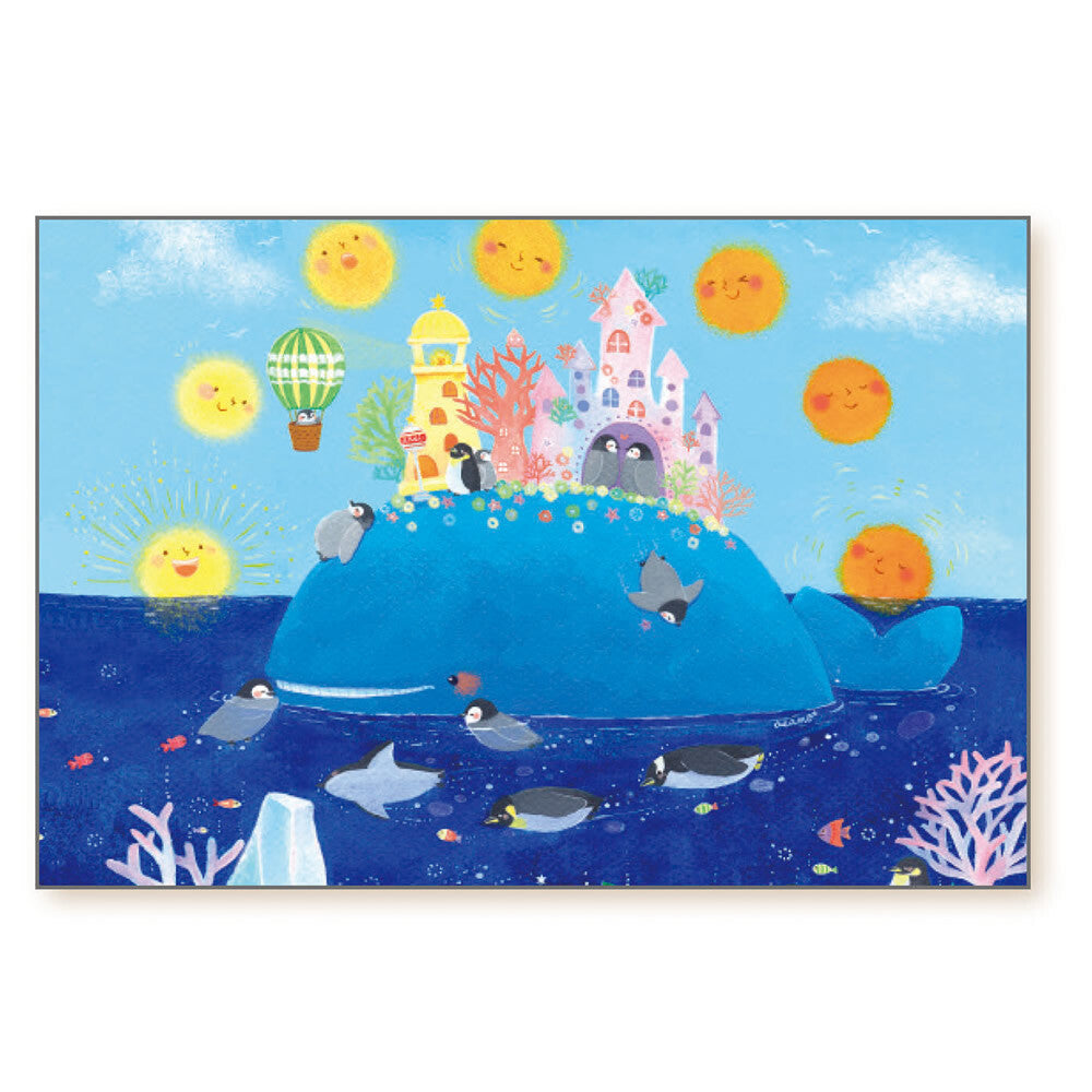 Whales and penguins - Asano Yoshida Postcard