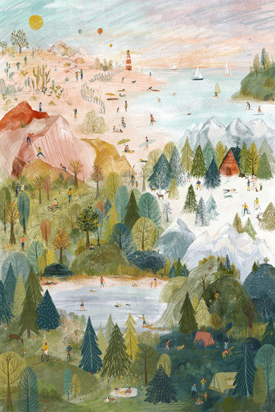 Outside Life - Outdoor Scene - Lantern Press Postcard