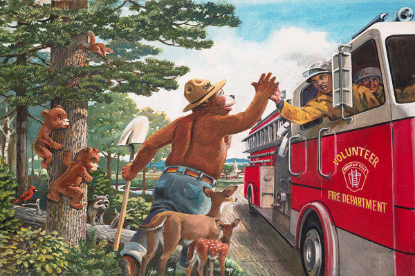 Smokey Bear - High Five for Fire Prevention - Lantern Press Postcard