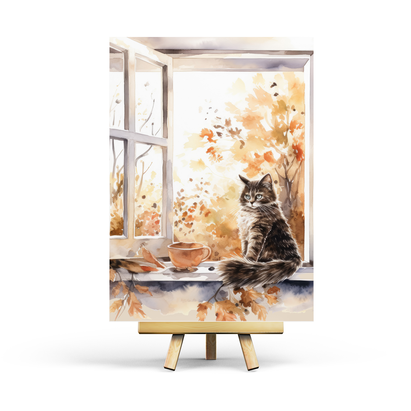 Autumn Cat - Postcard