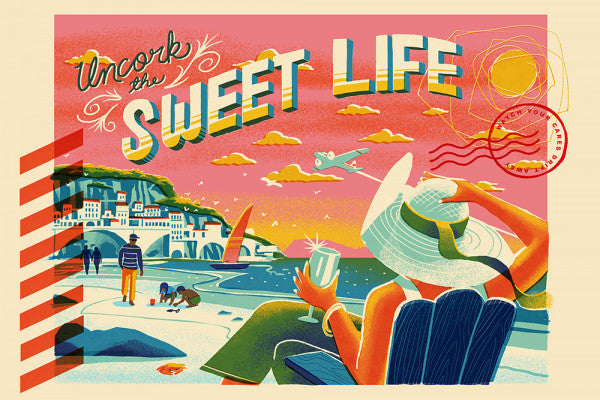 Uncork The Sweet Life - Lantern Press Postcard