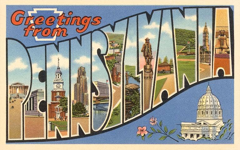 Greetings from Pennsylvania - Found Image postcard