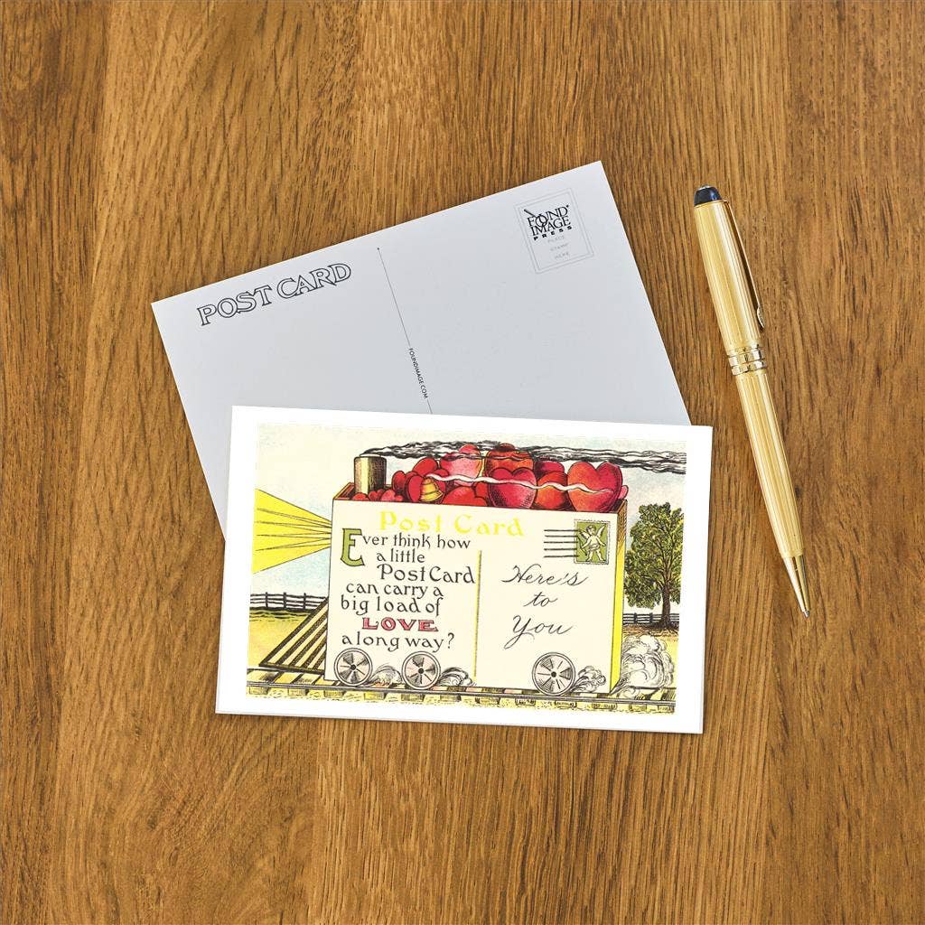 Postcard with Hearts - Found Image postcard