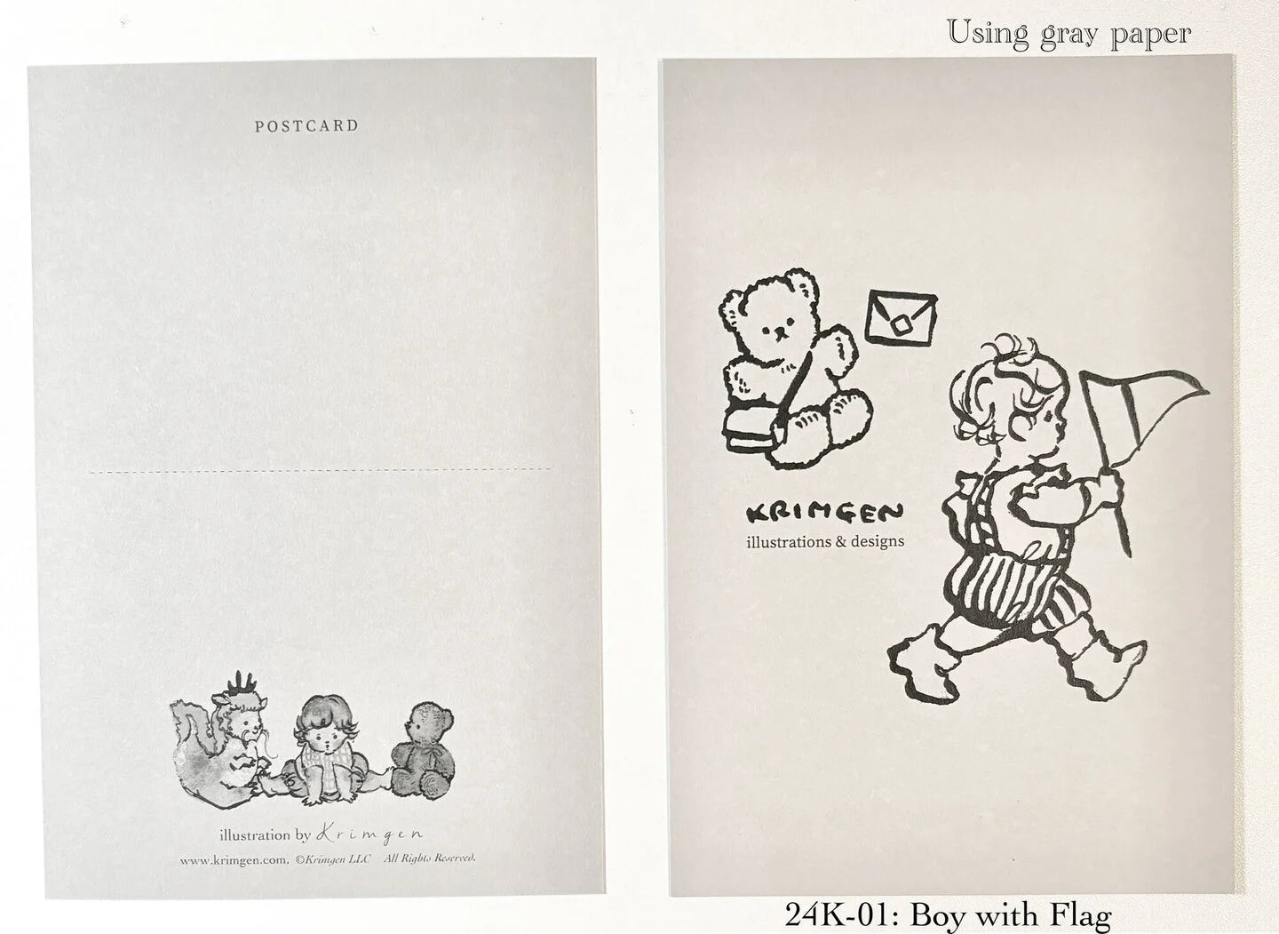 Boy with Flag - Krimgen postcard