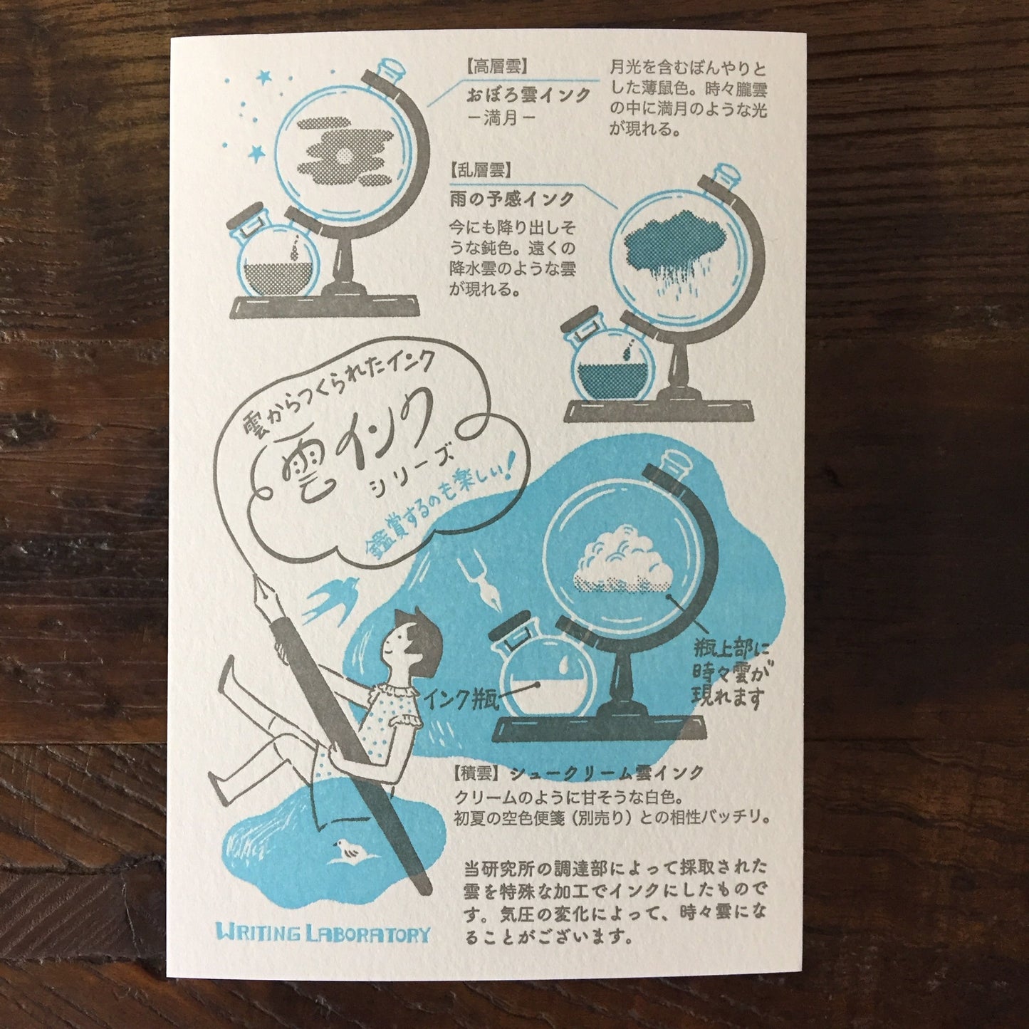 雲インク - Kyupodo Letterpress postcard