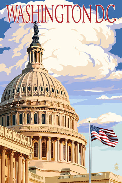 Washington, DC - Capitol Building - Lantern Press Postcard