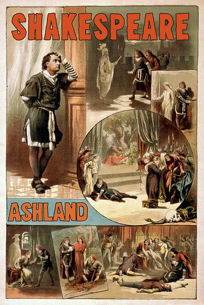Ashland, Oregon - William Shakespeare Hamlet - Vintage Theater Advertisement - Lantern Press Postcard