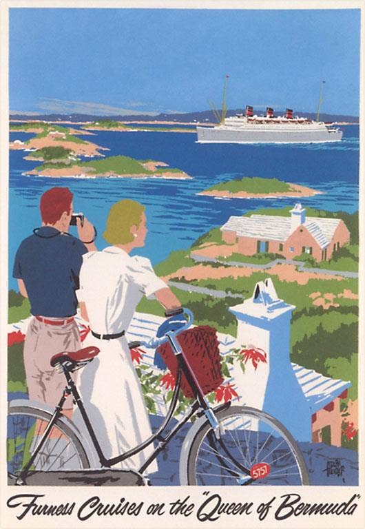 Travel Poster for Bermuda - Found Image postcard
