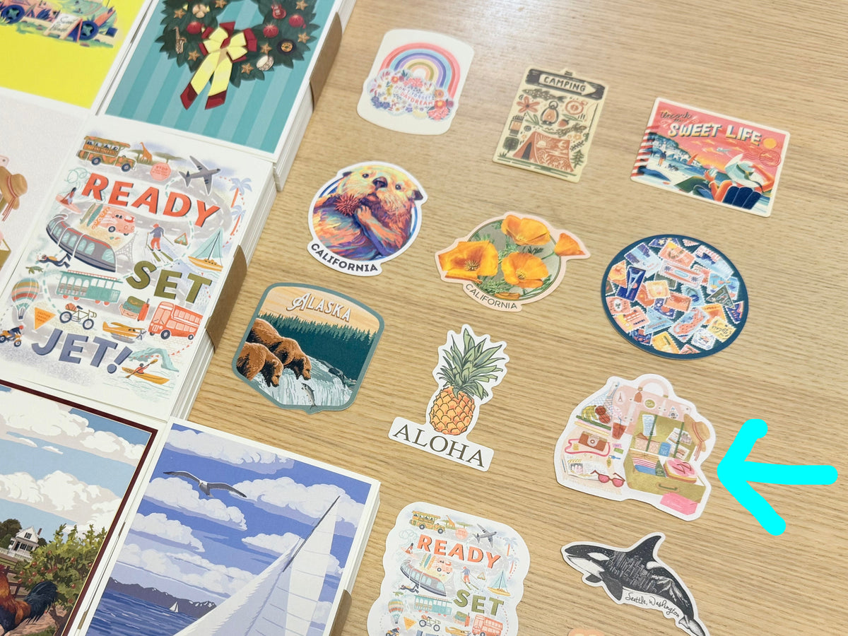 Packed To Wander - vinyl sticker - Lantern Press