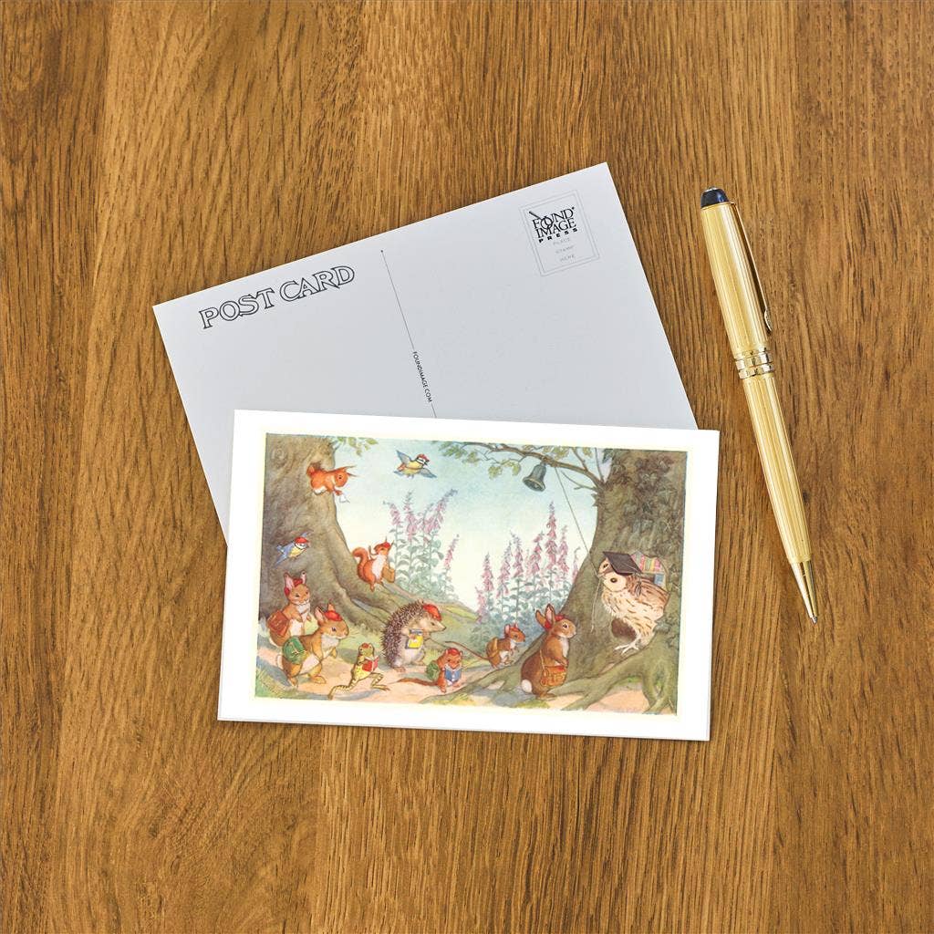 Forest Animal Visit Owl - Found Image postcard