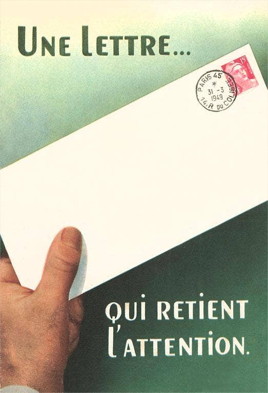 Postcard Stamped Letter - Found Image postcard