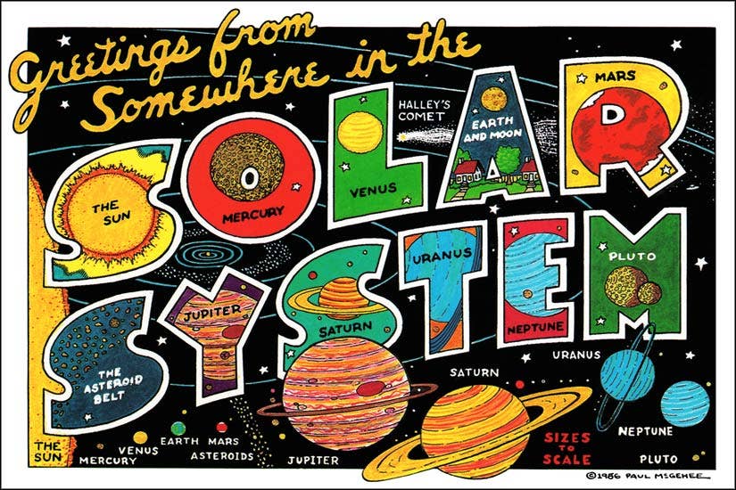 Greetings From Solar System - Visual Vacations postcard