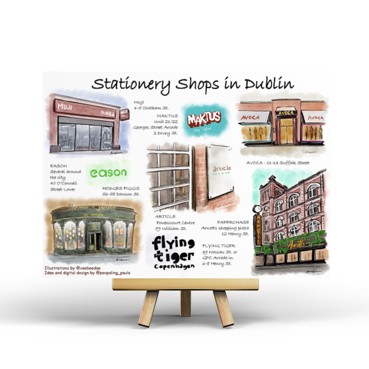 Stationery Shops in Dublin - Penpaling Paula Postcard