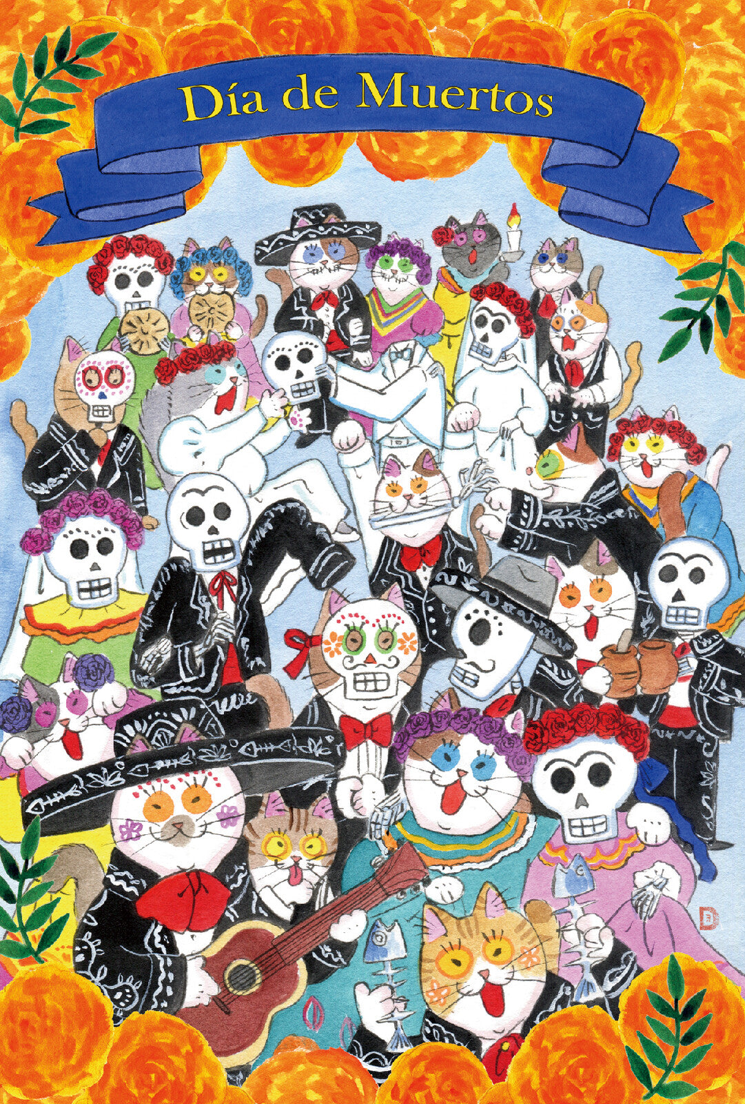 Happy Holidays Series (Day of the Dead) - Ai Yoshida postcard