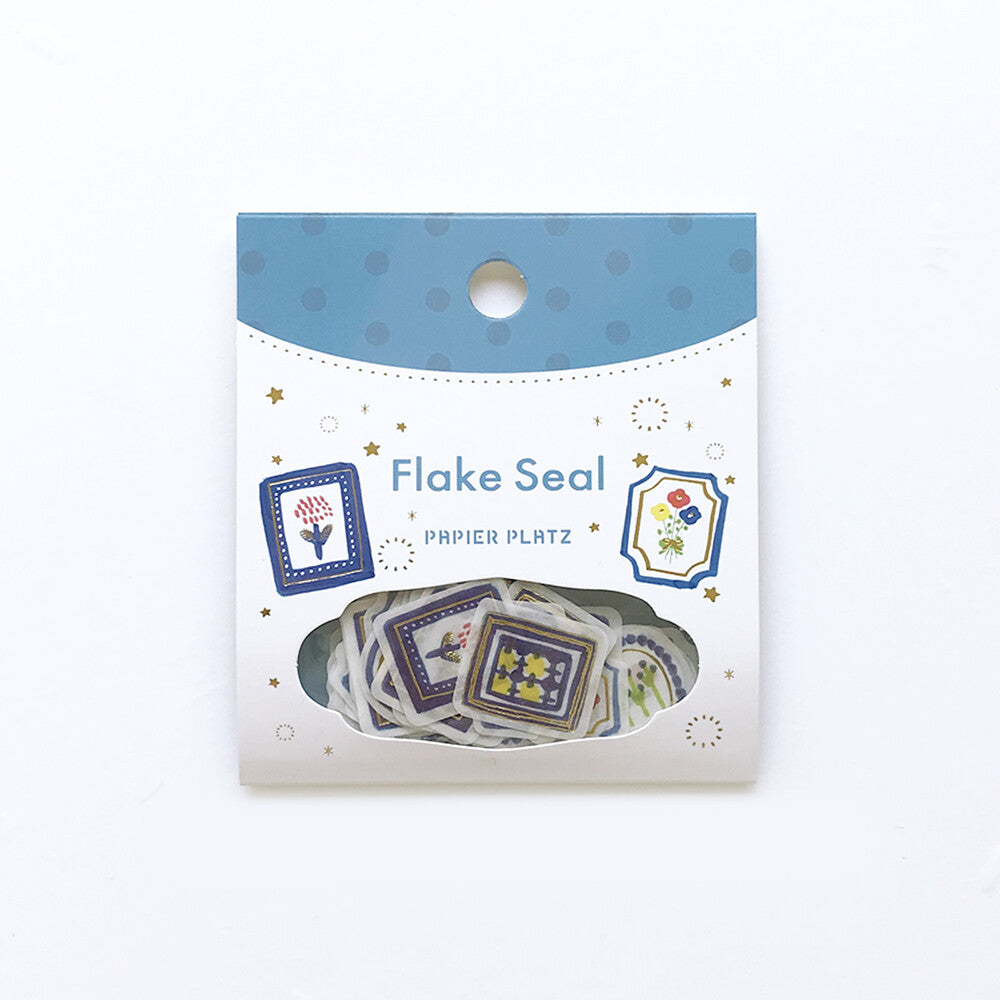 Blue Flower frame - Flake Seal - kurogoma x PAPIER PLATZ