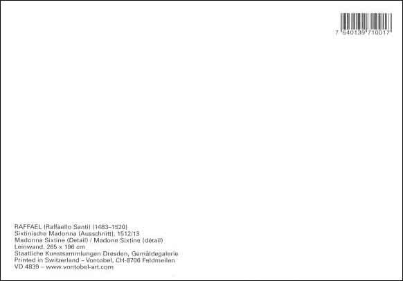 Sistine Madonna 2 - Raphael Postcard