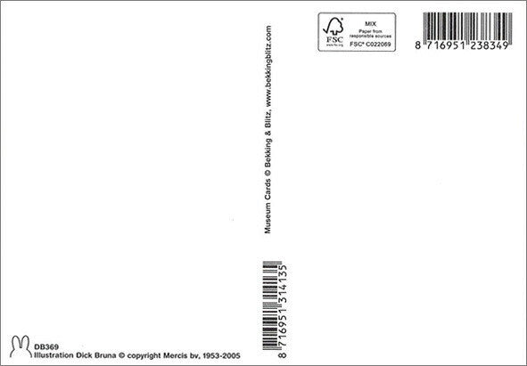 Miffy with Balloon - Silver Foil - Miffy Postcard