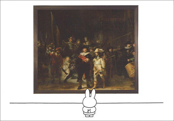 Miffy Enjoying Art - The Night Watch by Rembrandt - Miffy Postcard