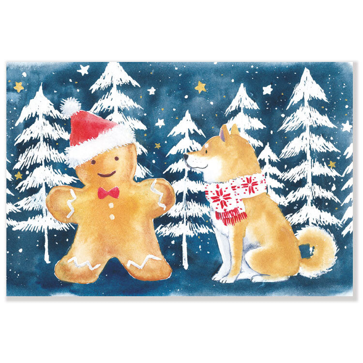 Shiba Inu and Christmas - Natsuka Murata Postcard