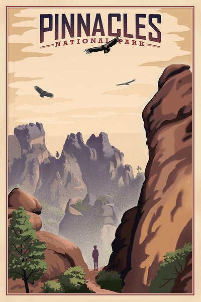 Pinnacles National Park, California - Lithograph - Lantern Press Postcard