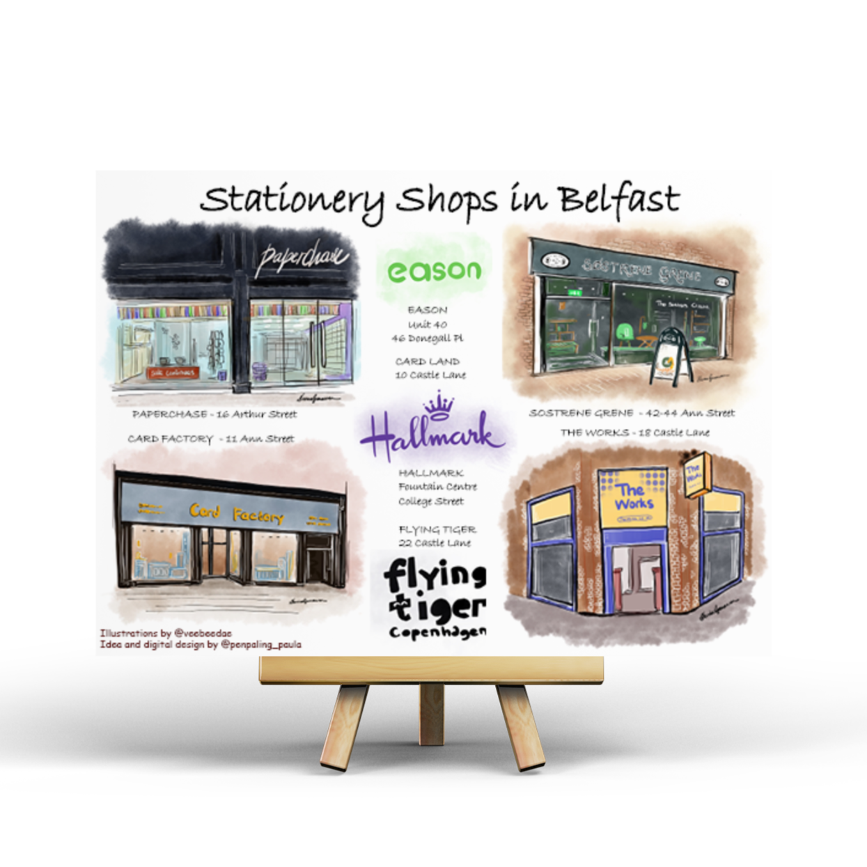 Stationery Shops in Belfast - Penpaling Paula Postcard