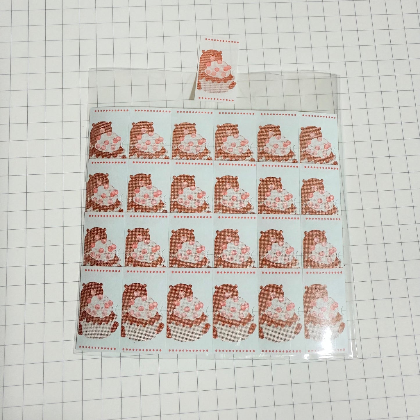 Sweets bear - 啓文社印刷 keibunsha - 24 labeler stickers sampler