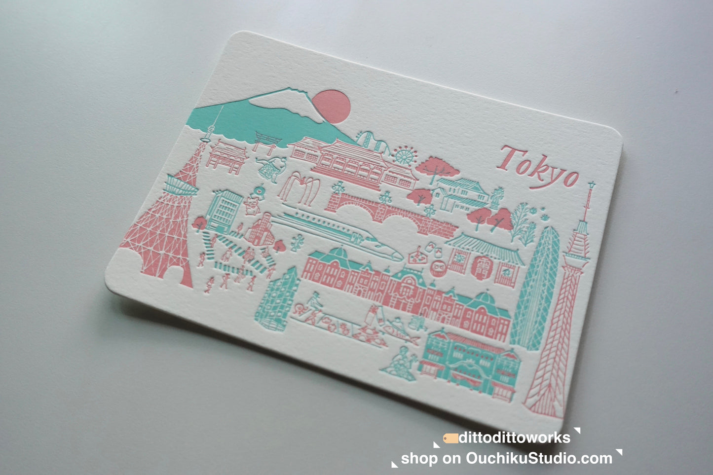 Tokyo - Letterpress Travel Postcard - Ditto Ditto