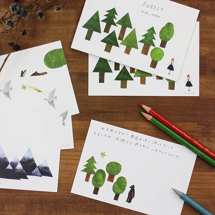 Forest - Nishi Shuku postcard pad